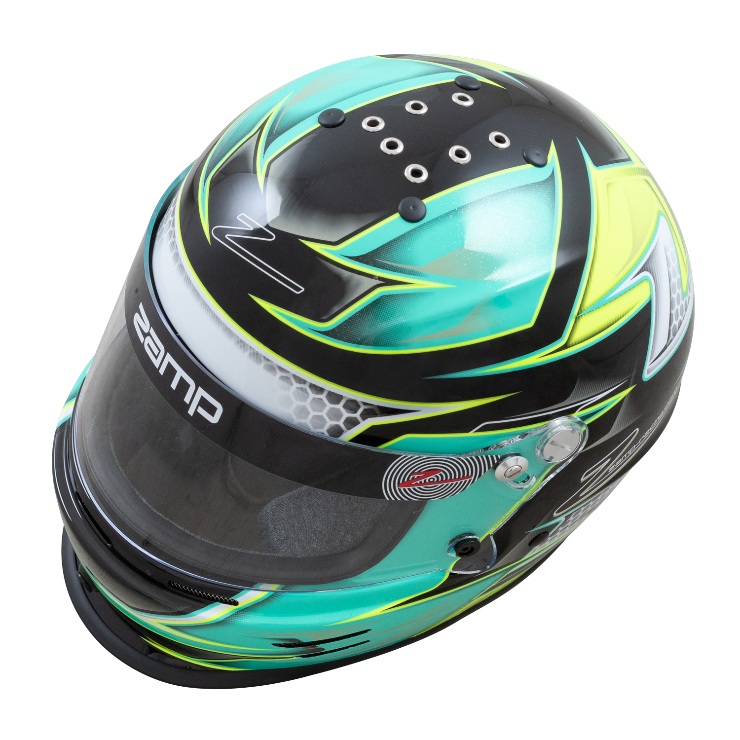 RZ 42 Youth Green/Silver Karting Helmet - Zamp Helmets | Helmet 28