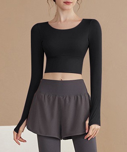 HYS SHOP レディース バックダブルクロスカップ付きヨガピラティス