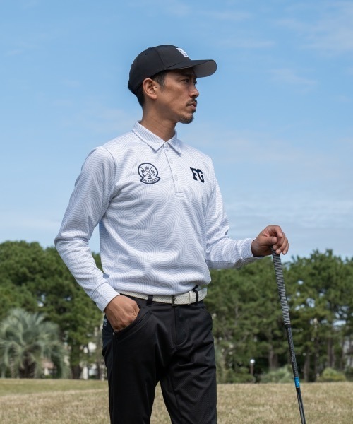 FILA GOLF シャツ 「FILA GOLF/フィラゴルフ」プリント裏起毛長袖