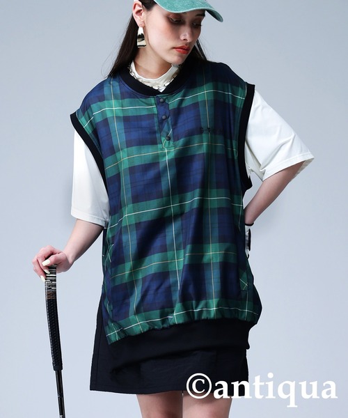 antiqua（アンティカ） ベスト ジレ 「STCH」タータンチェックベスト