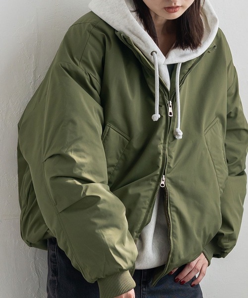 No Rule No Line ブルゾン アウター 中綿ダブルジップブルゾン