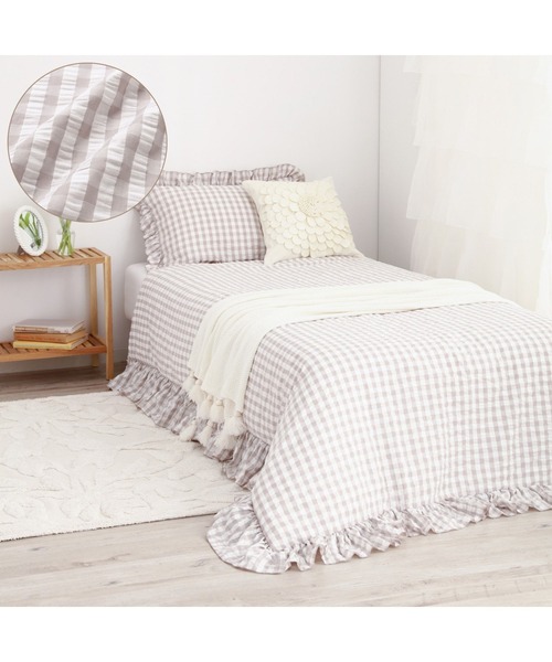 Francfranc（フランフラン） ベッド 寝具 フリルチェック 掛け布団