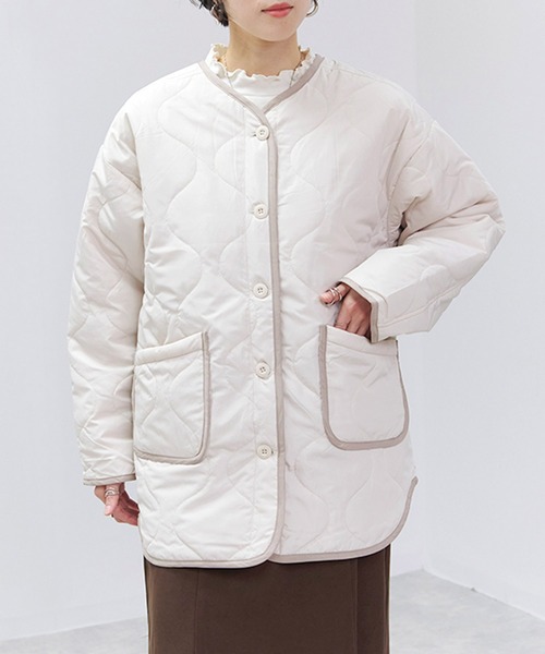 Fizz（フィズ） ジャケット ノーカラージャケット 配色パイピング