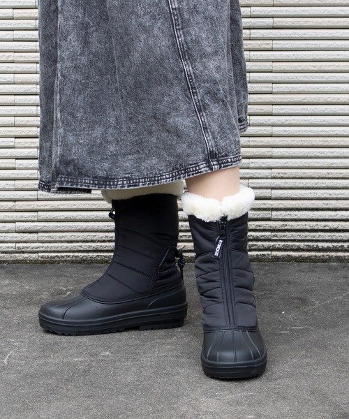 moz（モズ） ブーツ 裏ボア防水・防滑(スパイク付き)センタージップ