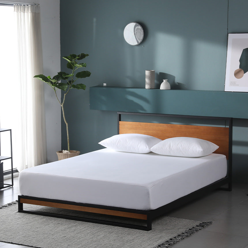 Suzanne パイプ＆ウッドベッドフレーム ヘッドボード付 | 【公式