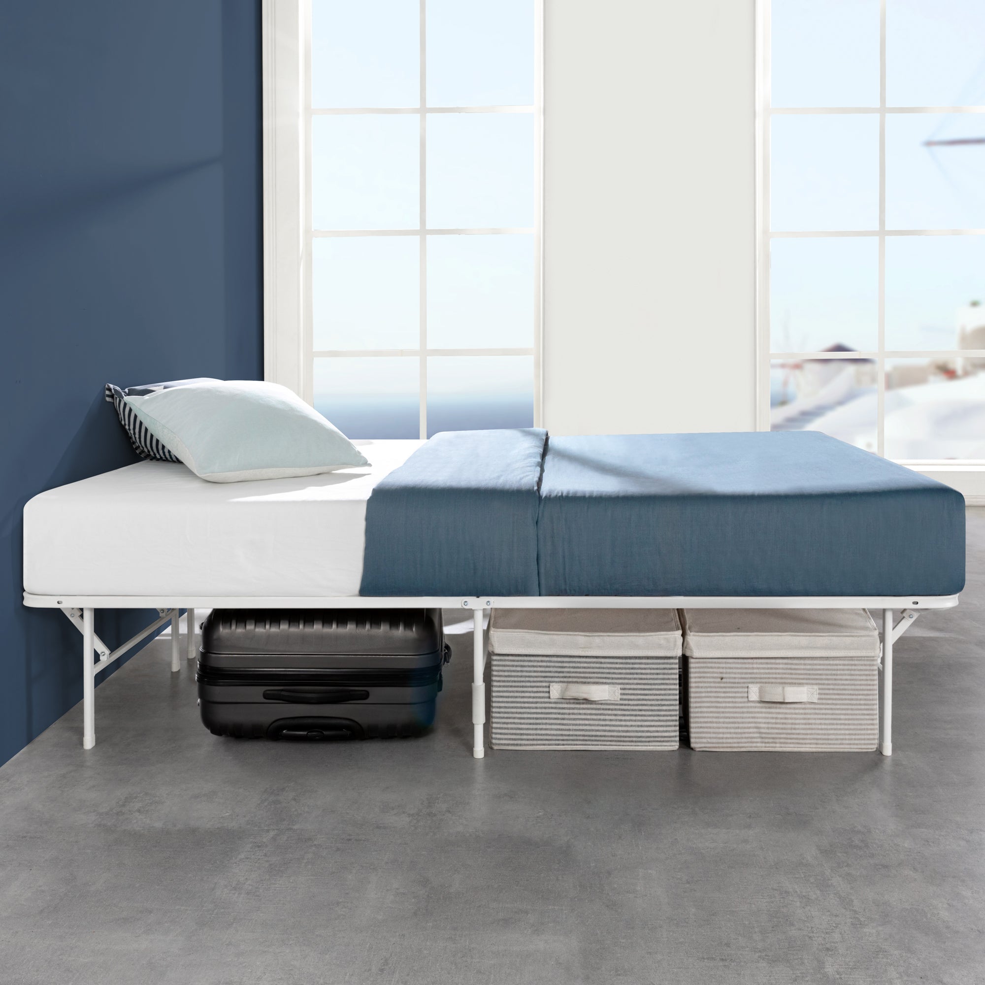 SmartBase ベッドフレーム スチールすのこ 折りたたみ スチールパイプ