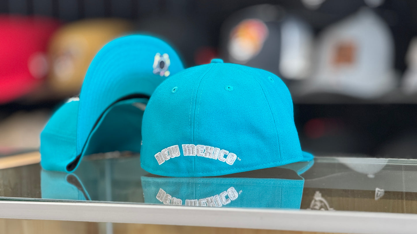 UNM Lobos New Era 5950 Turquoise Black 70s Lobo – ABQ Dukes