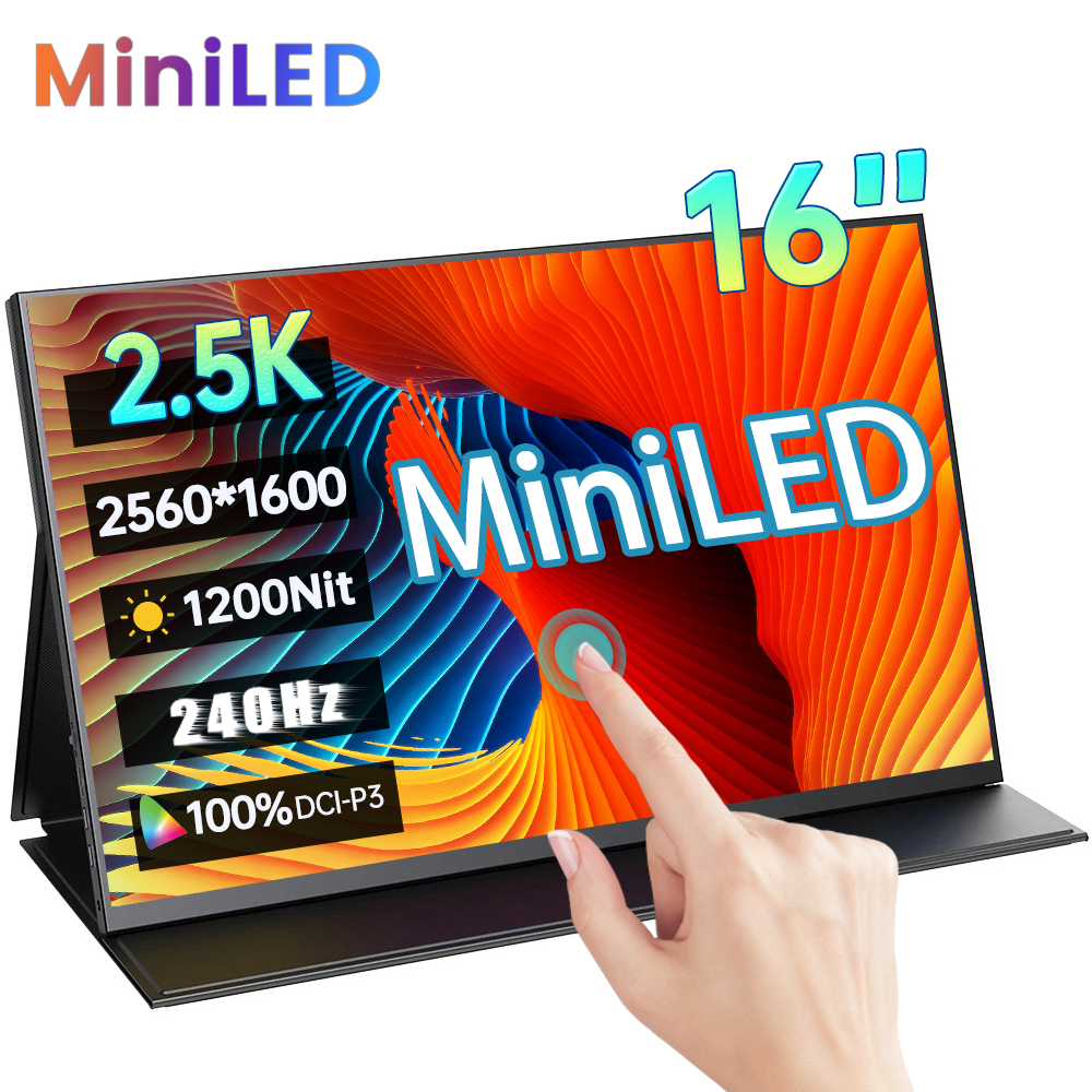 16インチ 2.5K 240Hz MiniLED ポータブルモニター 2560x1600P 1200nit