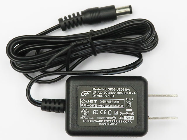 超小型スイッチングACアダプター6V1A 100~240V GF06-US0610A: 電源