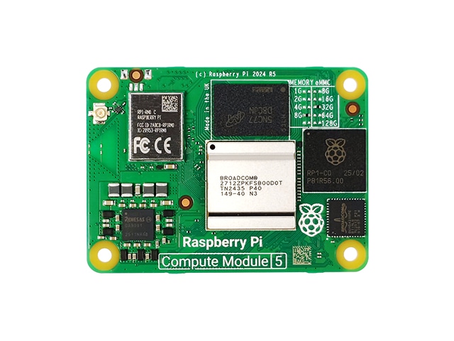 Raspberry Pi Compute Module 5 (RAM:8GB eMMC:32GB 無線機能搭載