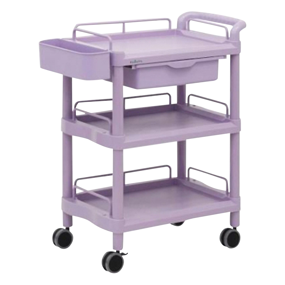 7-1086-02 モバイルポケットカート(引出し付き) 3段 650×410×867