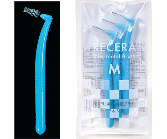 7-7533-03 リセラL字歯間ブラシ M ライトブルー 3本入 68173 【AXEL