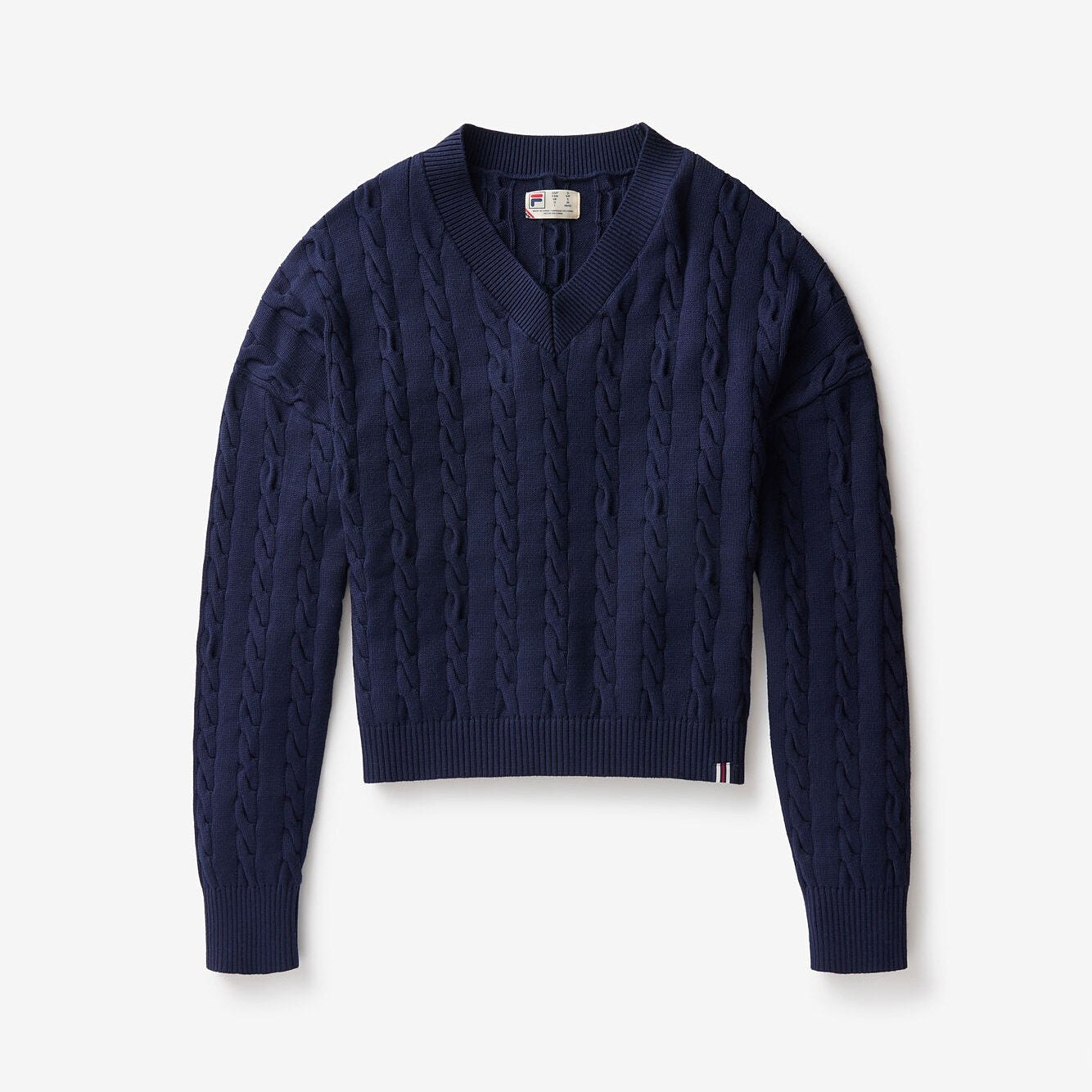 Fila Women's Baseline Chunky V-Neck Sweater - Navy – All About Tennis