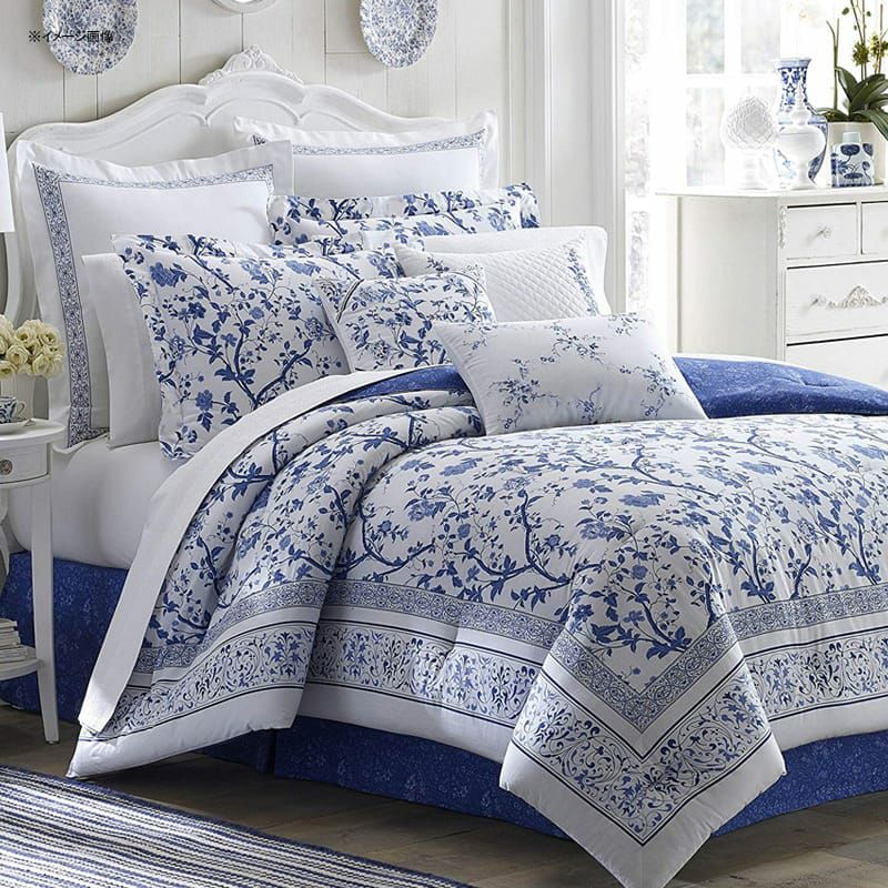 ローラアシュレイ コンフォーター 枕カバー ベッドスカートセット