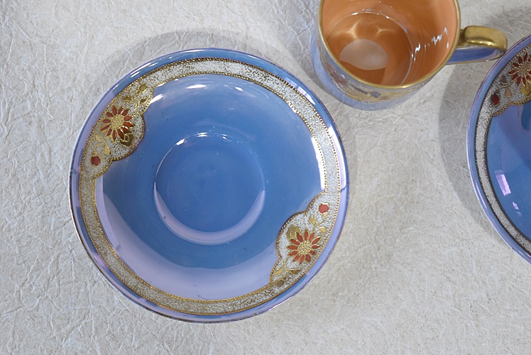 オールドノリタケ ラスター彩 デミタスカップ＆ソーサー 6客セット