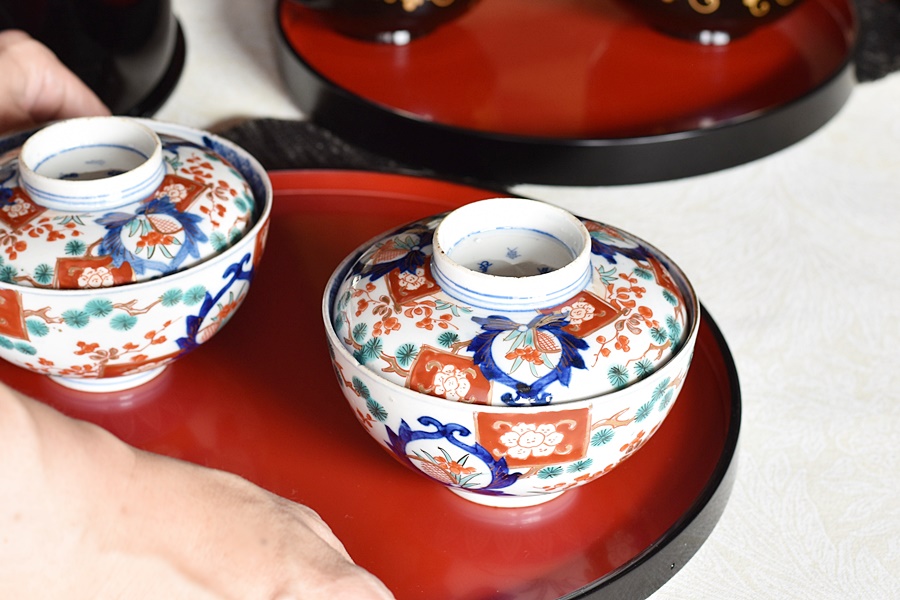 有田焼 古伊万里 冨貴長春 赤絵大鉢 兎 大丼 深鉢 江戸時代 古美術品