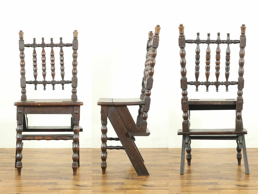 珍しいお品 踏み台状になるチェア ステップチェア 57910