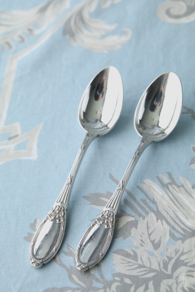 boulengerシルバーティースプーン リボンとモノグラム ヴィンテージ