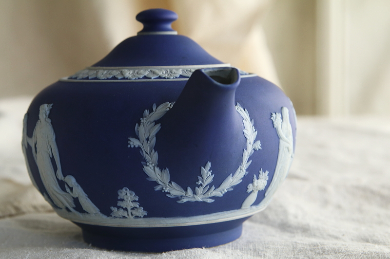 WEDGWOOD ジャスパーウェアティーポット イギリス アンティークス