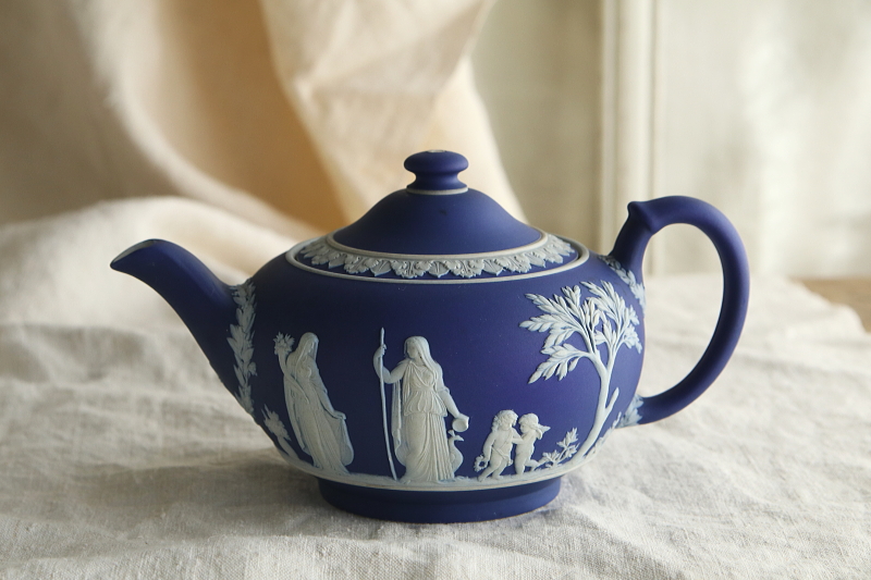 WEDGWOOD ジャスパーウェアティーポット イギリス アンティークス