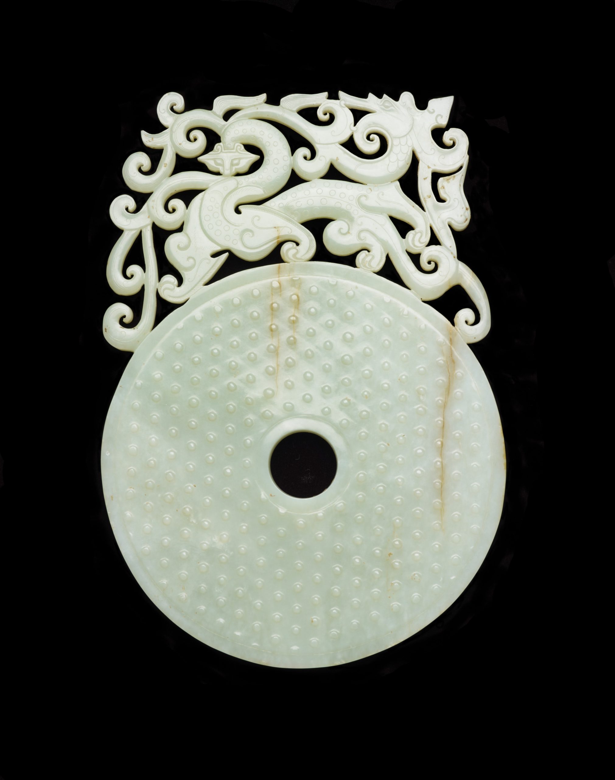 Disk (bi) with knobs, feline, and dragon - Smithsonian's National