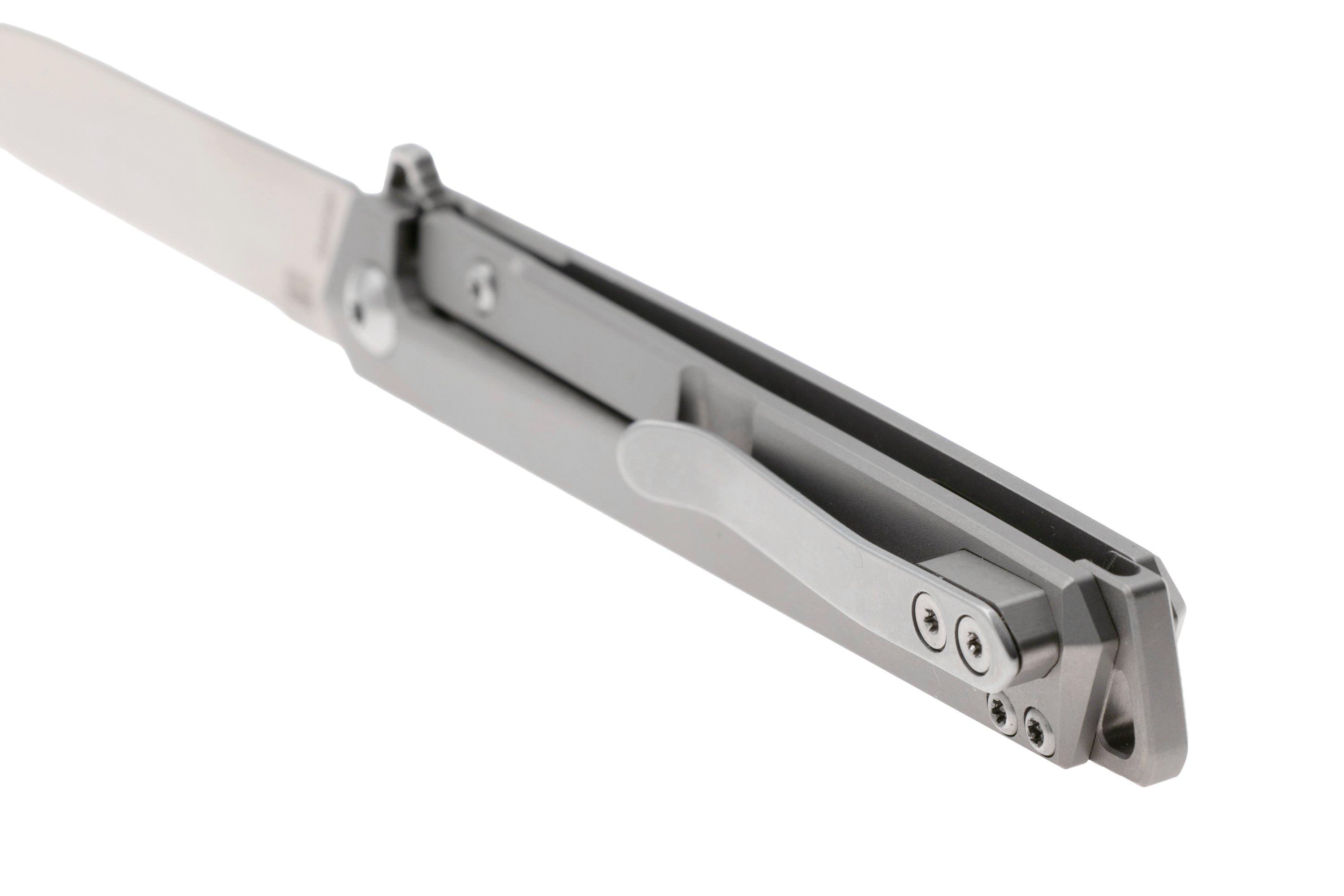 CRKT Stylus K830TXP, Satin S35VN, Grey Titanium pocket knife, Ken