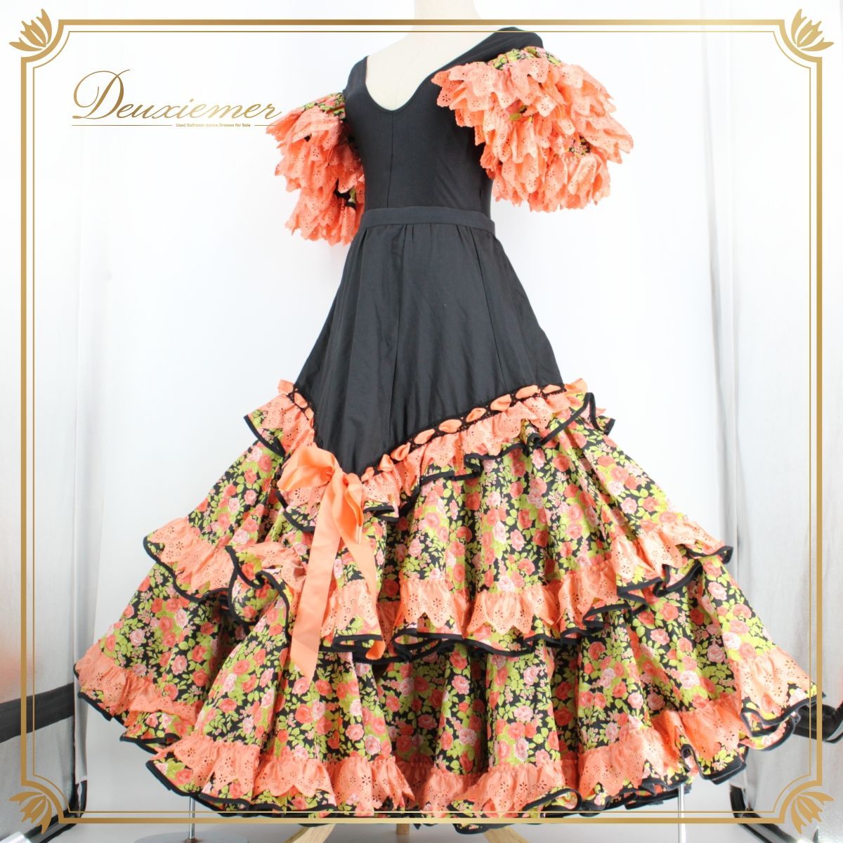 美品 スペイン製フラメンコ衣装】 ブラック系 ピンク系 Luisa ルイサ