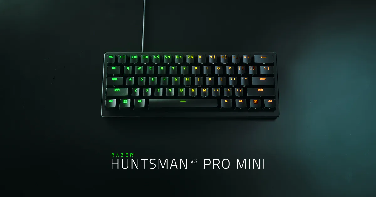 プロ向けのコンパクトな 60% キーボード - Razer Huntsman V3 Pro Mini