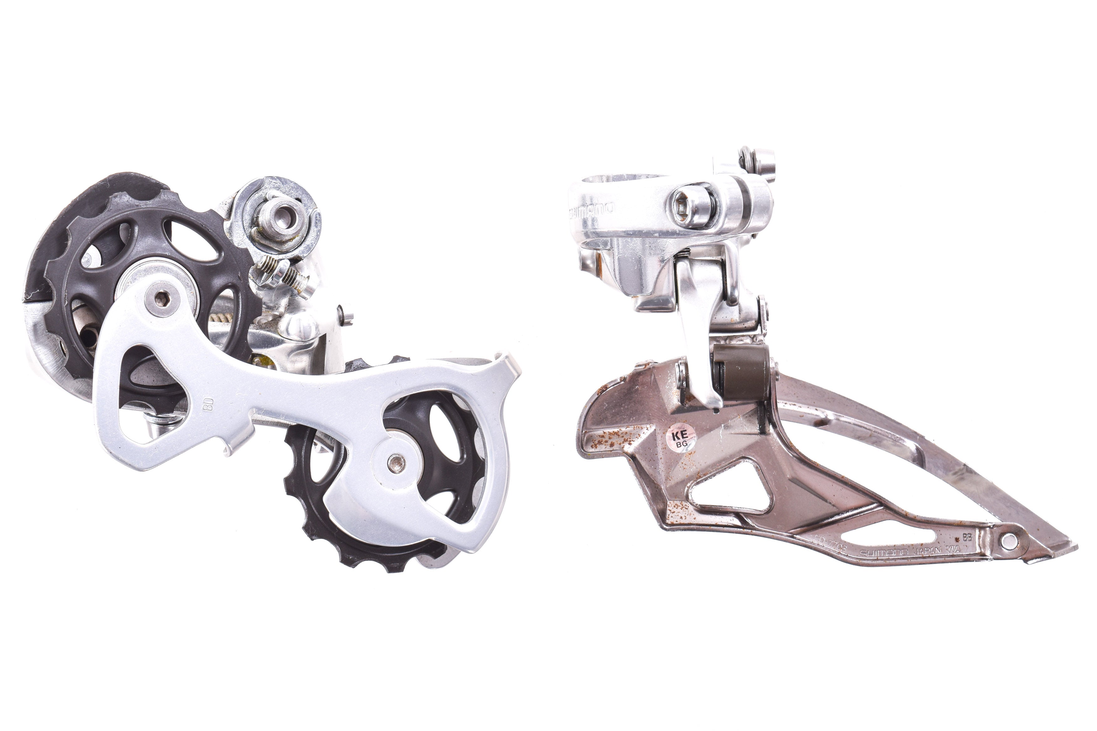 USED Shimano Dura-Ace 7700/7703 3x9 speed Triple Road Groupset 170mm 1