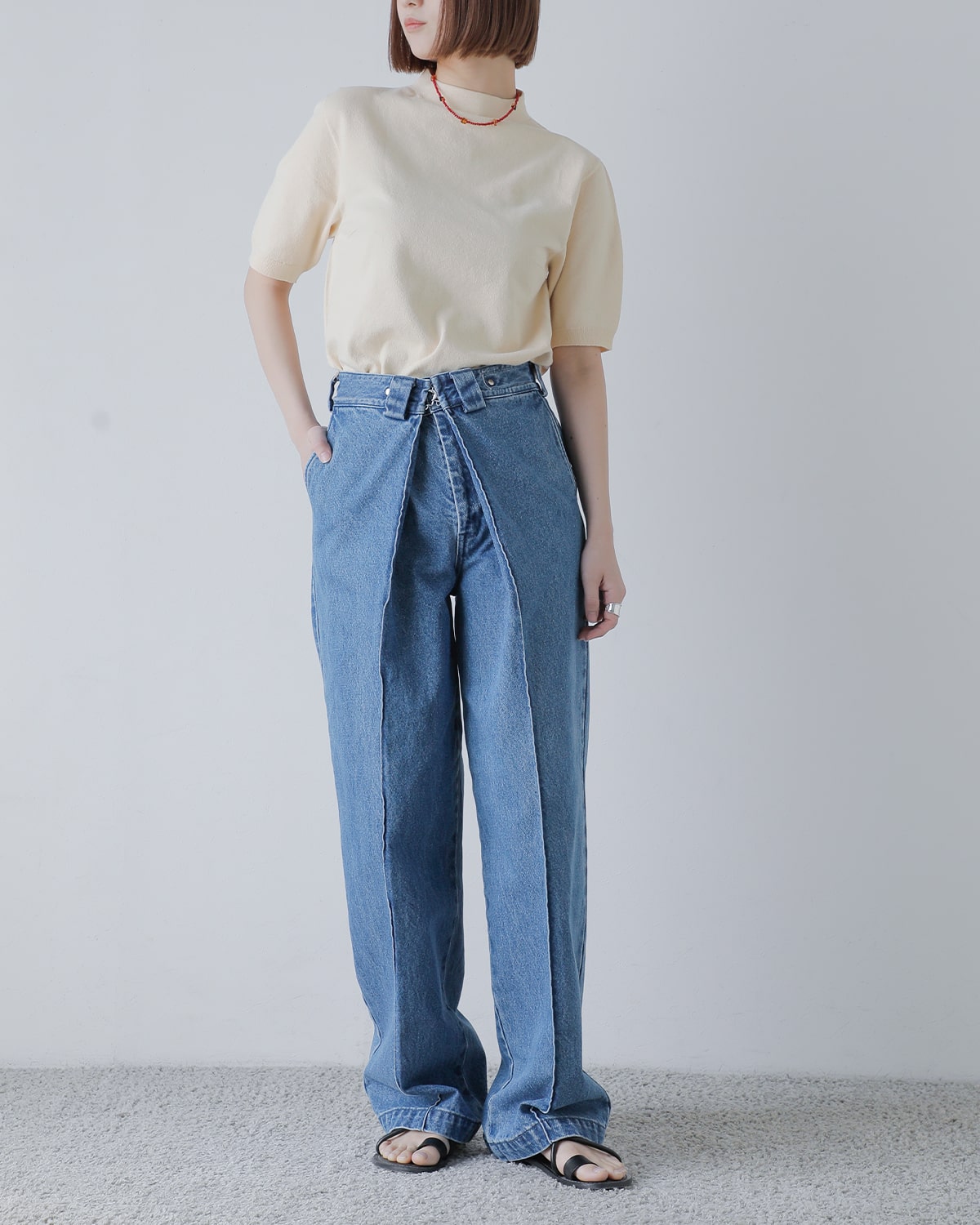 KURO クロ ビッグ タック デニム トラウザー パンツ “BIG TUCK DENIM