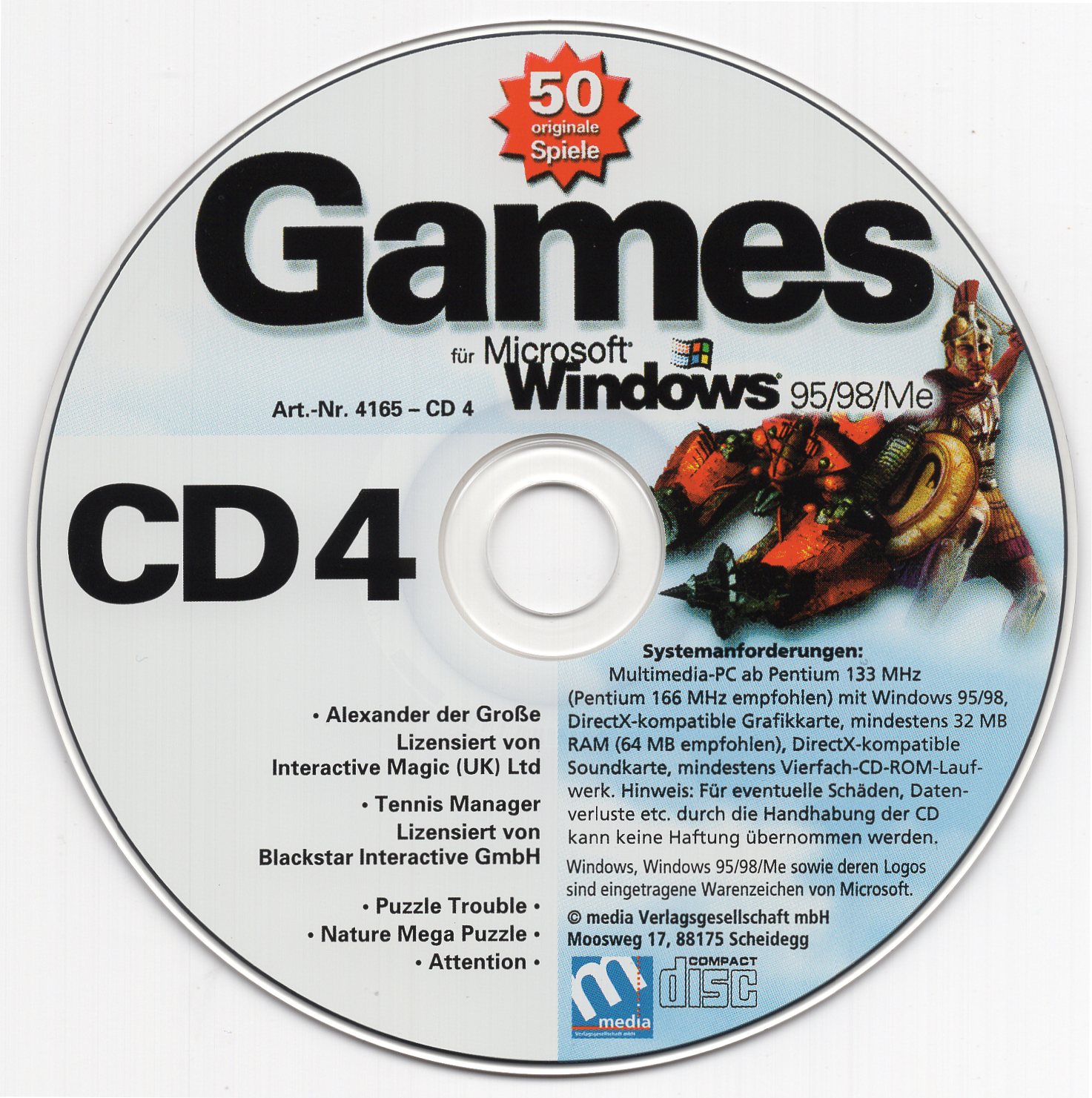 Games für Microsoft Windows 95/98/ME - 50 originale Spiele : media