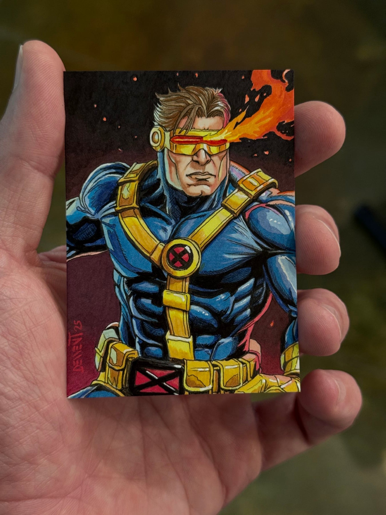 Cyclops of the X-Men - 1/1 Artist Sketch card (Marvel) – Art of