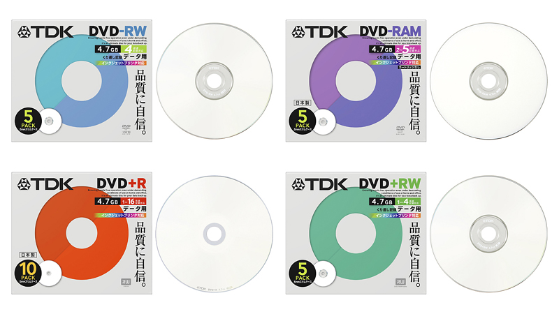 TDK、インクジェット対応のデータ用DVDメディア16製品
