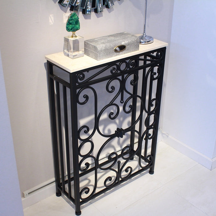 コンソールテーブル 天板大理石 W62cm ロートアイアン | ホーム