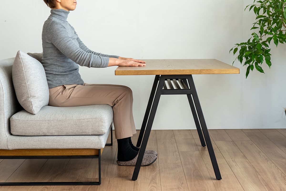 ヘキサテーブル50 センターテーブル付き チークニス仕上げ FHC60t