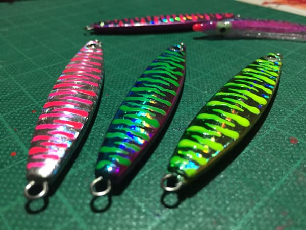 アキアジ釣りに備えてタイガーストライプのジグロックを作ってみたよ