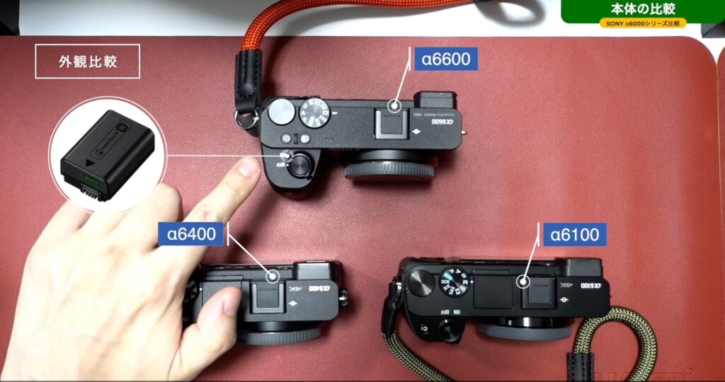 α6100」「α6400」「α6600」をちょこっと比較。カメラ初心者向けです