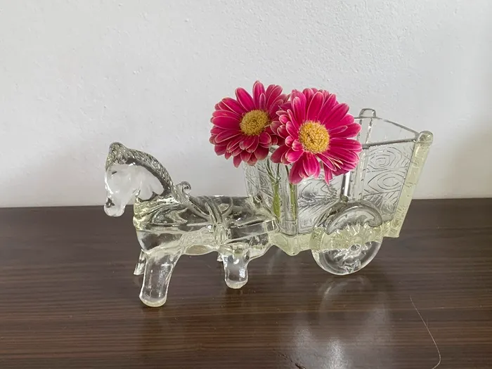 オランダ 60s ガラス 馬 小物入れ アンティーク ラージ | Blue Swallow