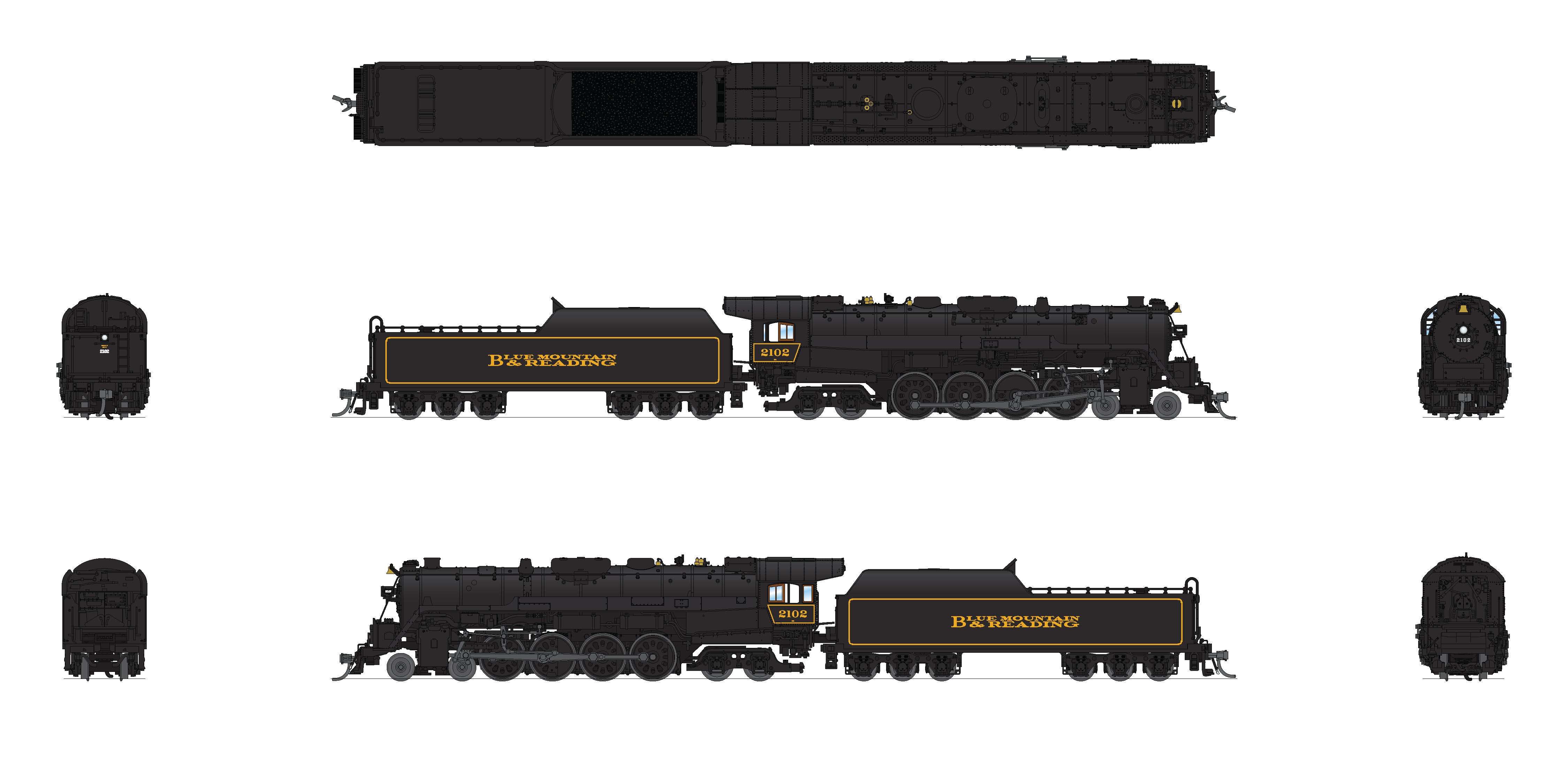 7408 Reading T1 4-8-4, RBMN #2102, 