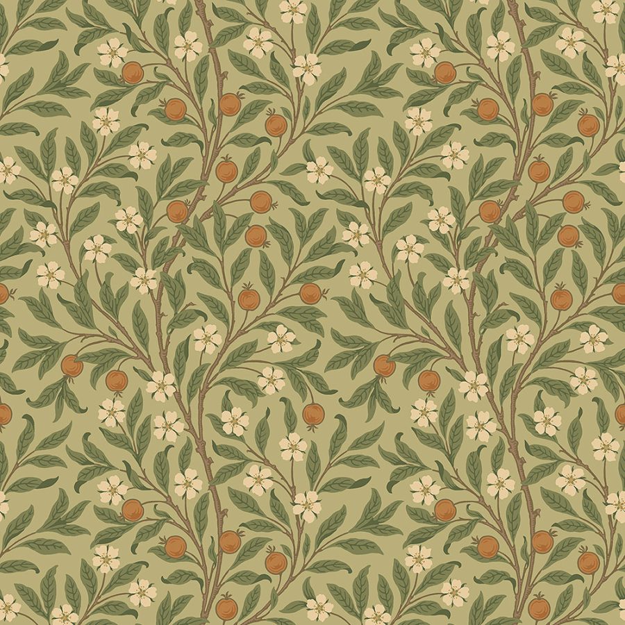 Crabapple Wallpaper in Grove: Victorian Wallpaper - Bradbury