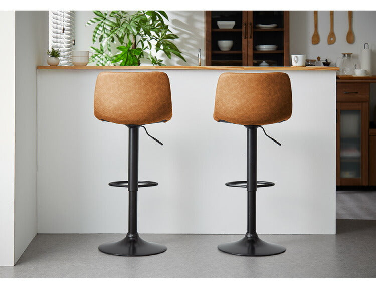 カウンターチェア 背もたれ付き 単品 おしゃれ レザー ハイチェア PU