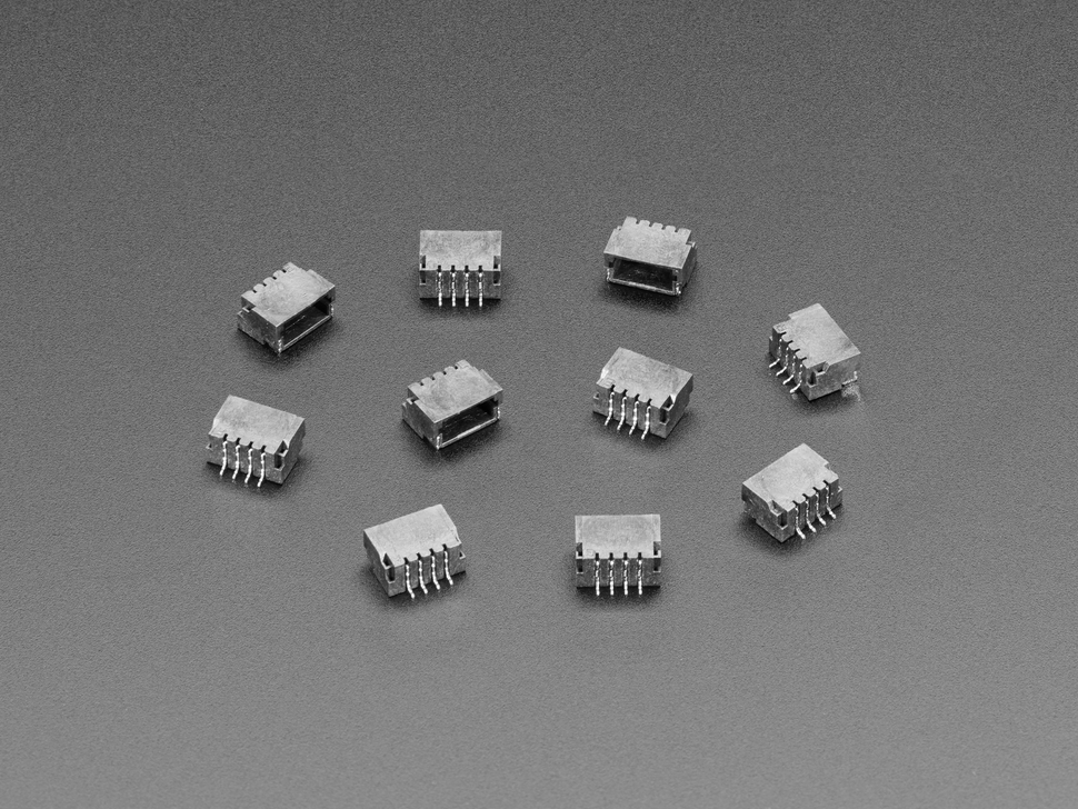 JST SH 4-pin Right Angle Connector (10-pack) [Qwiic Compatible