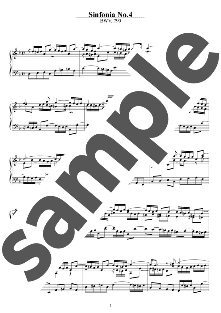 ピアノ楽譜】フランス組曲 第1番 ニ短調 / J.S.Bach（ソロ / 中上級）