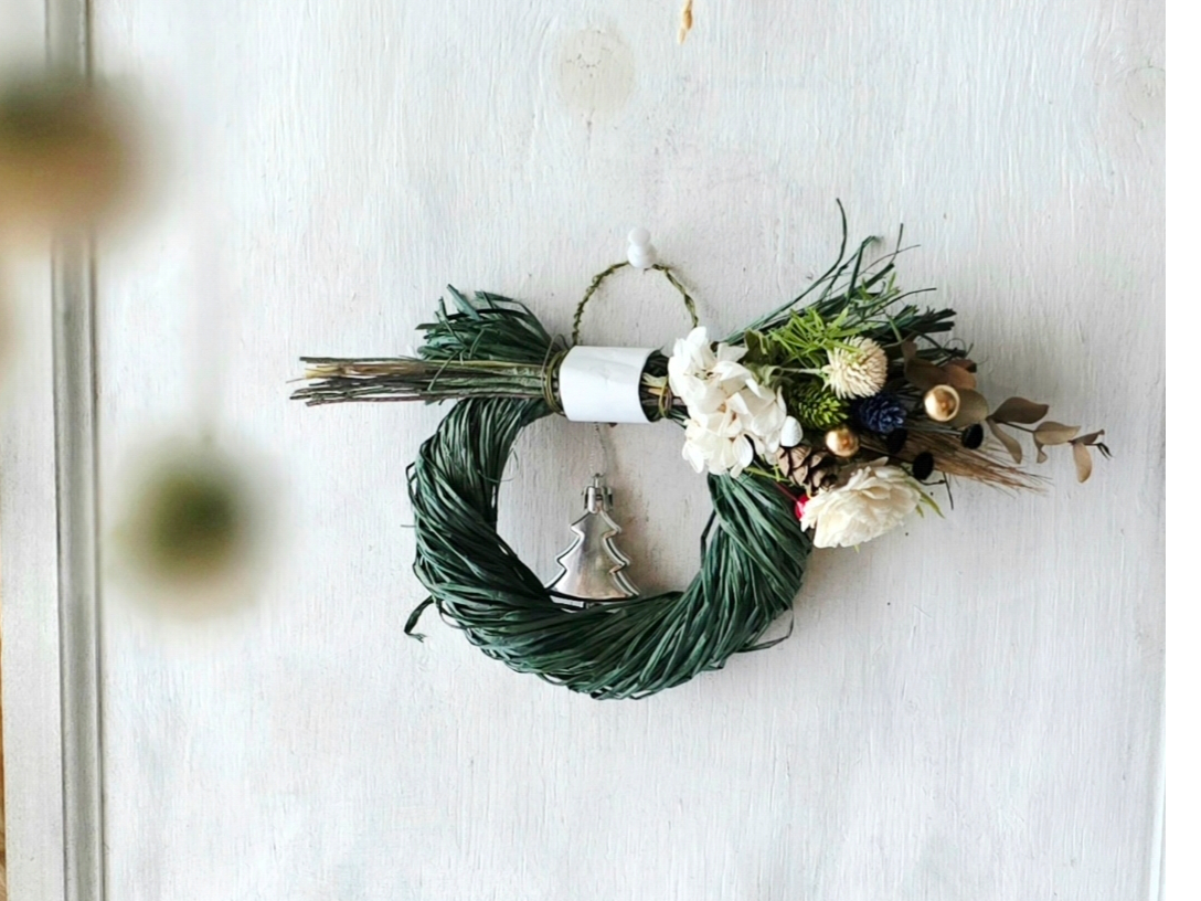 おススメ！ドライフラワーで作る和のリース道後・松山愛媛｜しめ縄