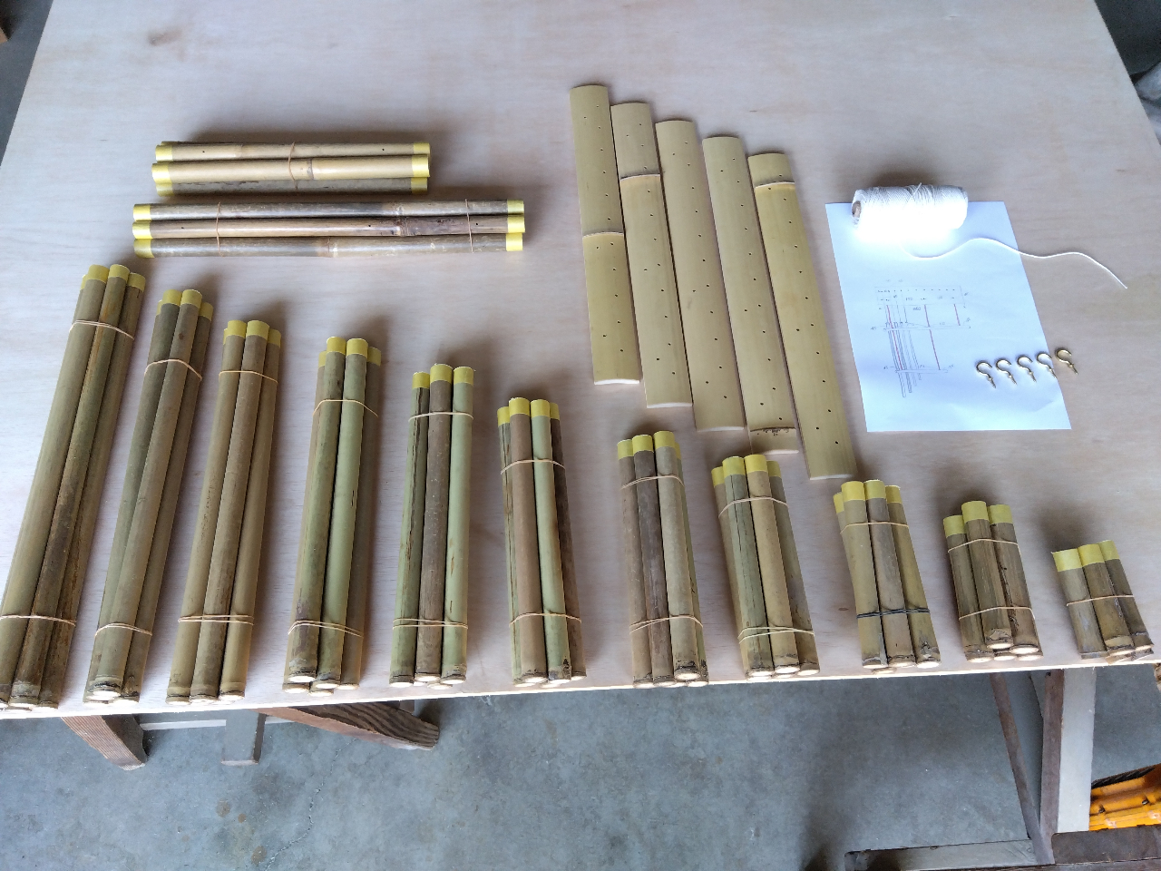 夏の風情「 竹風鈴 」（ バンブーチャイム ）風の力を借りて、竹音が