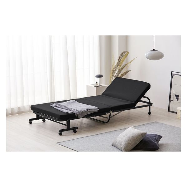 アイリスオーヤマ 折りたたみベッド OTB-TRR ブラック 1台（直送品