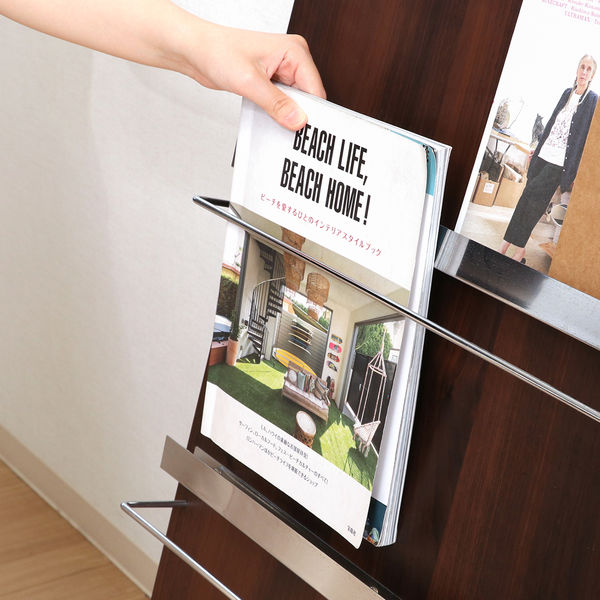 不二貿易 デコール ウッドマガジンラック ワイド 5段 幅580×奥行500×高