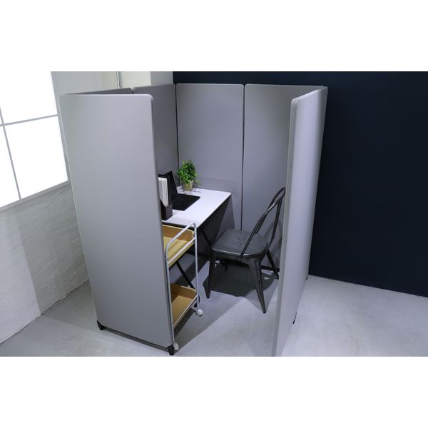 軒先渡し】林製作所 吸音 ZipLinkパーテーション 7連結 集中ブース