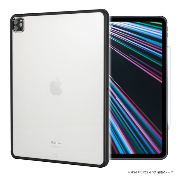 ナカバヤシ iPad Pro 12.9インチ 衝撃吸収背面ケース ブラック TBCー