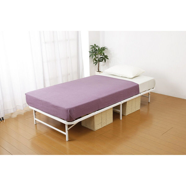 収納式折りたたみパイプベッド ブラック 幅950mm 奥行1950mm 高さ275mm